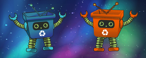 Orange and Blue Bins